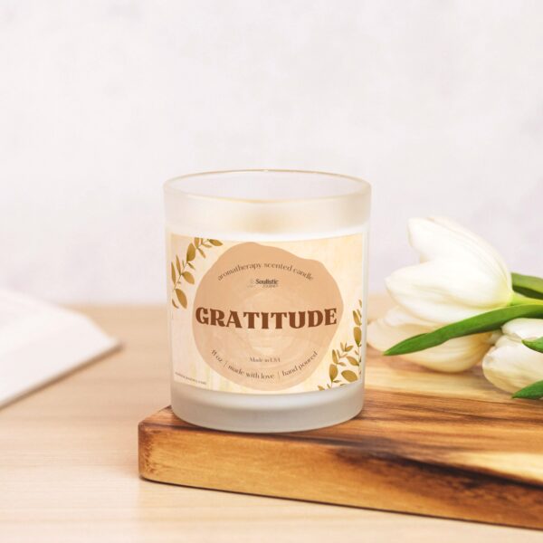 Gratitude Candle Frosted Glass