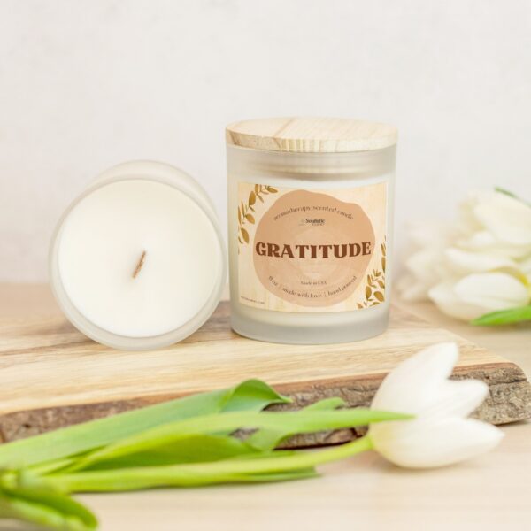 Gratitude Candle Frosted Glass